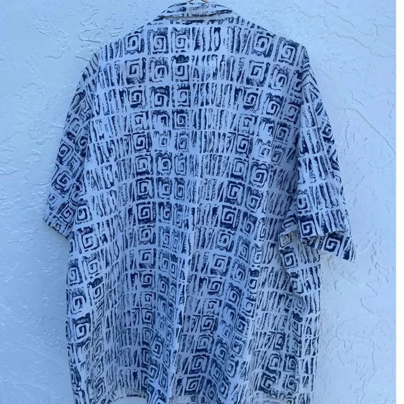 Active Culture Mix Mens Collared Printed Cotton Shirt White Sz XXL - Picture 6 of 8